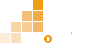 A-Pro_Renovation_logo-clean-white An abstract design featuring horizontal orange and white lines with geometric shapes interspersed throughout.